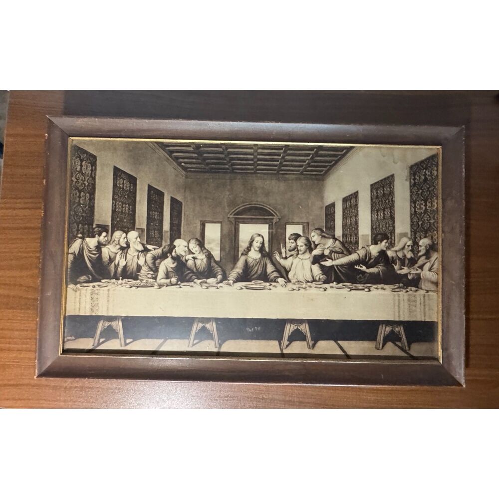 Antique Antique Last Supper Lithograph Print